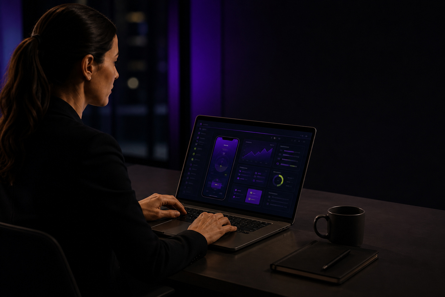 Digital product designer reviewing a platform experience prototype