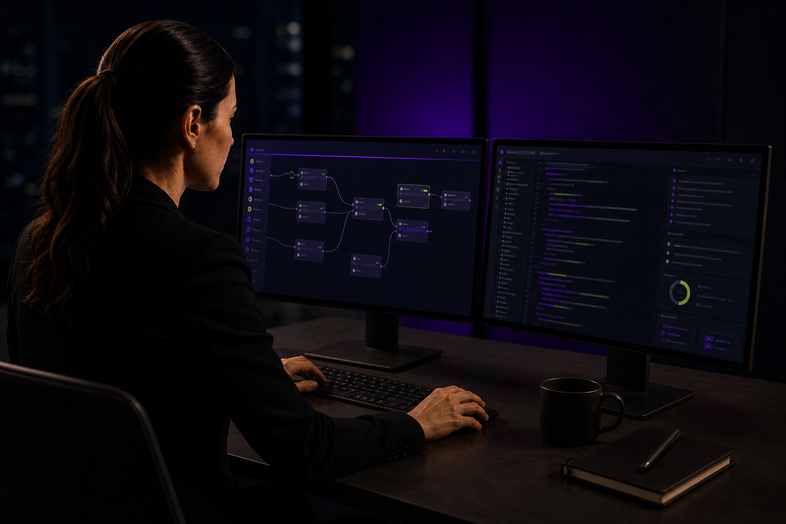 Automation engineer designing an AI-enabled operational workflow
